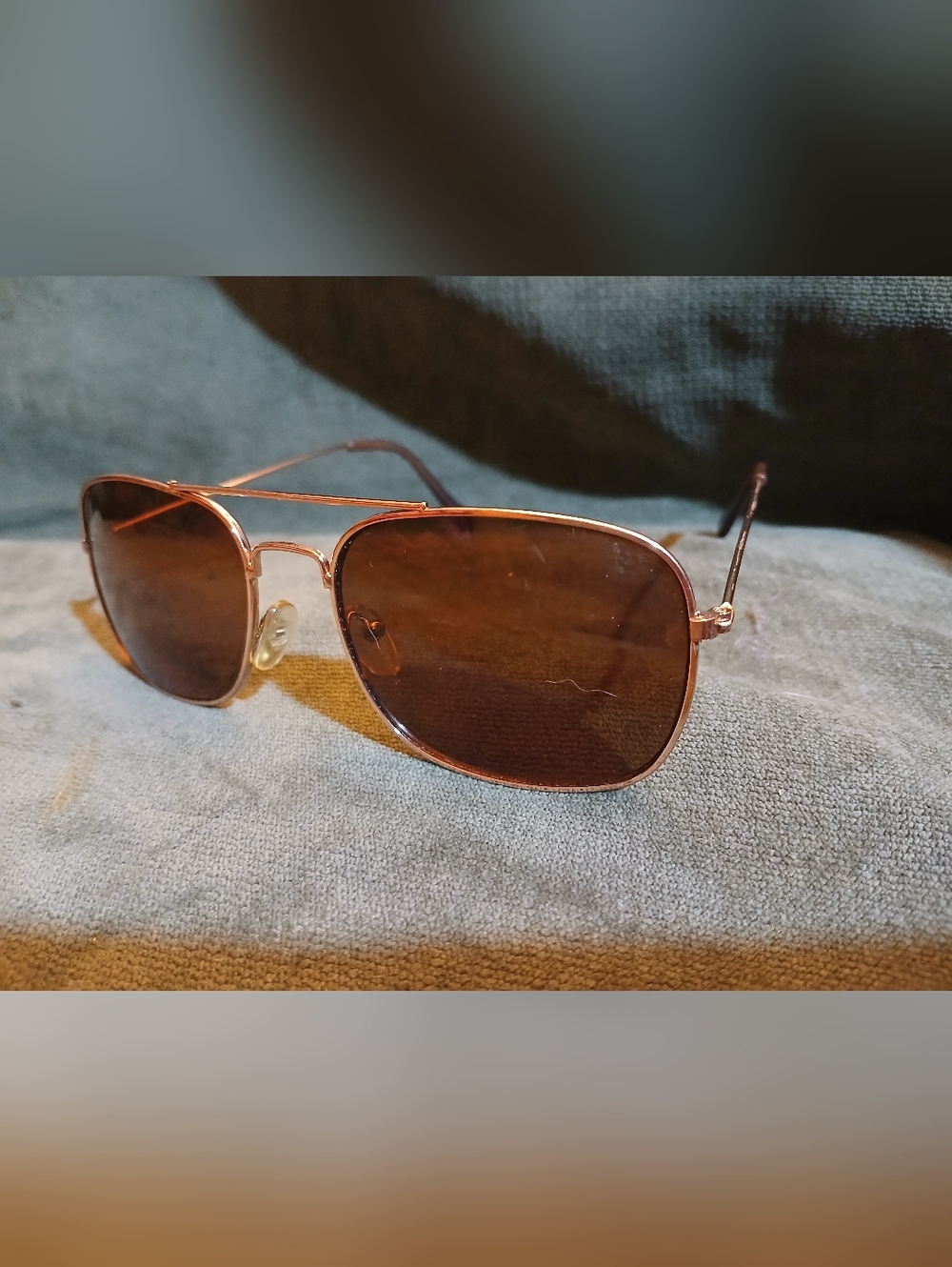Men's Aviator Sunglasses - Brown Lenses, Rose Gold Frame